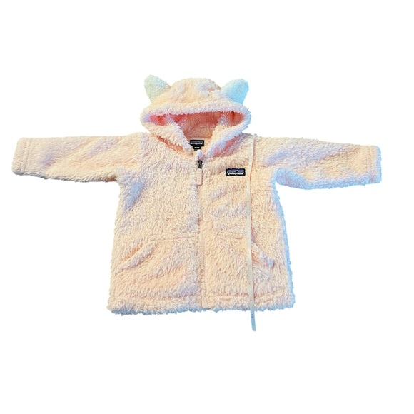 Patagonia Soft Fleece Zippered Fuzzy Jacket in Soft Pink Sz 6-12 Mos - Picture 4 of 11
